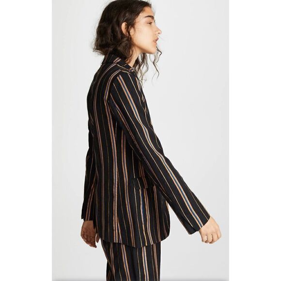 Forte Forte Masai Made in Italy Striped Metallic Single-Button Jacket Size 0 - Picture 3 of 10